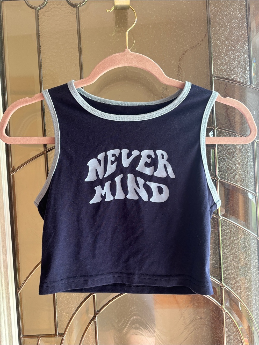 Navy Blue 'Never Mind' Tank Top